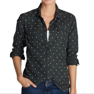 Eddie Bauer Polka-Dot Flannel Shirt, Size S